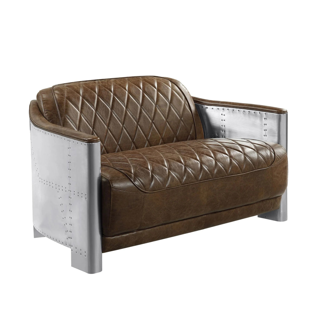Espresso Top Grain Leather Loveseat U297079