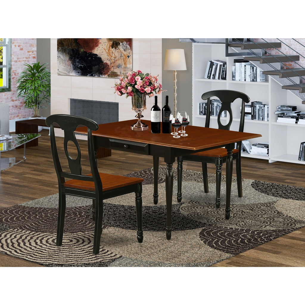 3-piece Wood Kitchen Table Set in Black and Cherry B829502