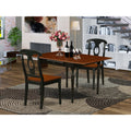 3-piece Wood Kitchen Table Set in Black and Cherry B829502