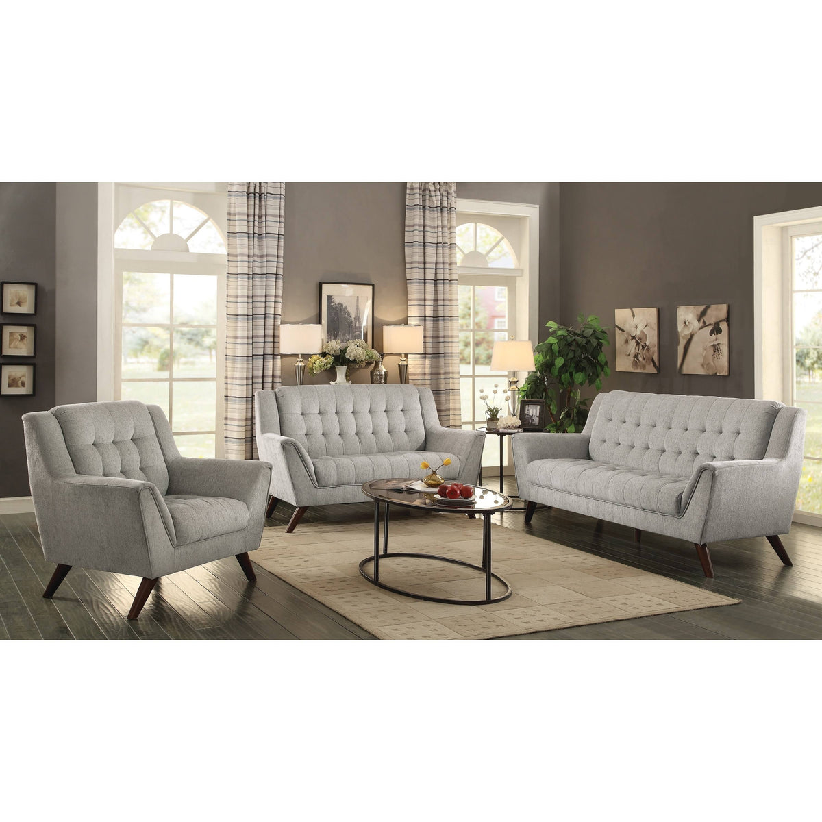 Dove Grey Loveseat O9555