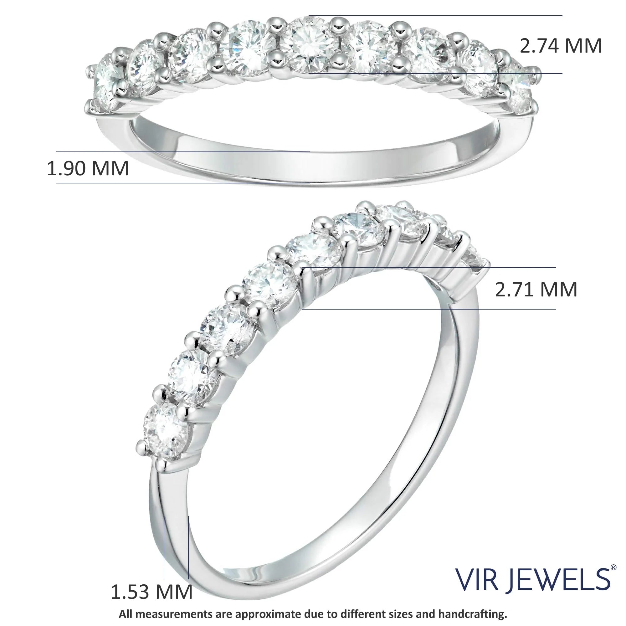 14K White Gold Diamond Wedding Band N1797