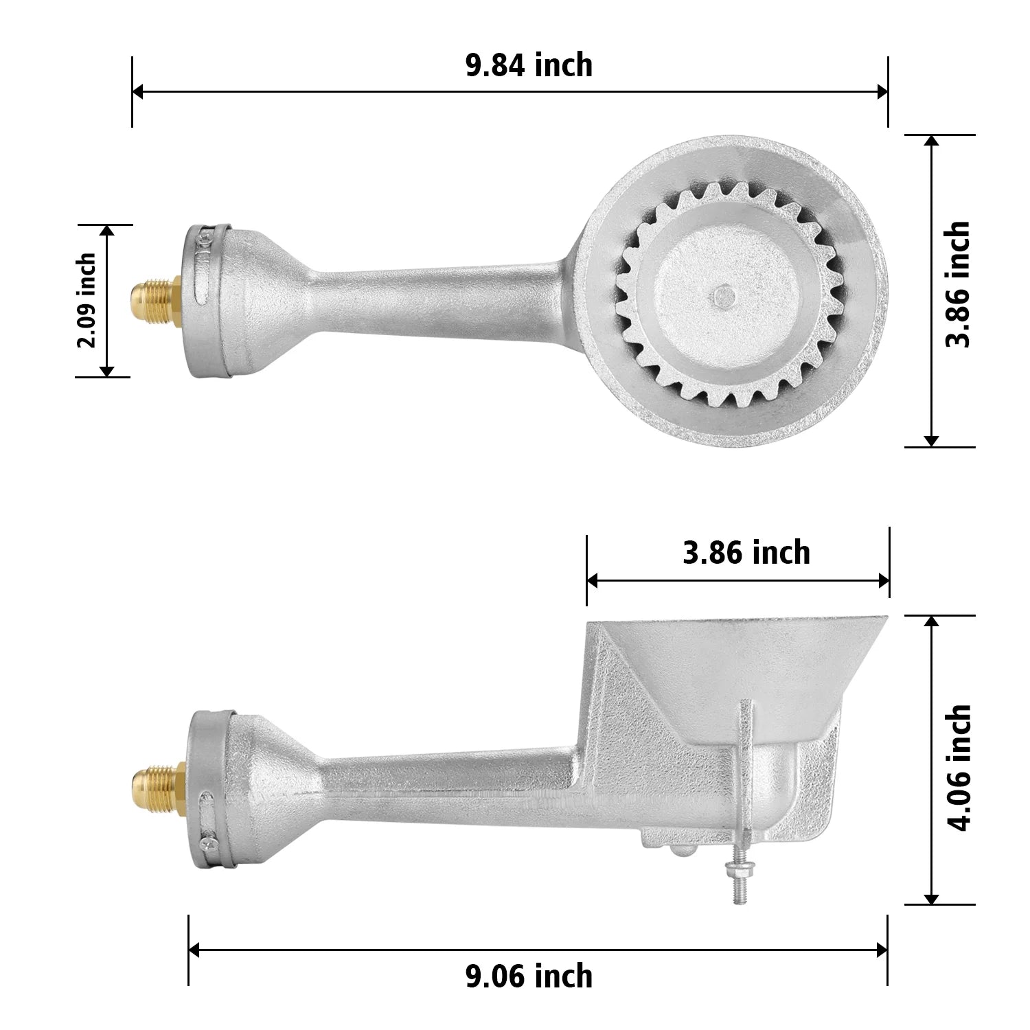 Cast-Iron Round Burner Head with Propane Regulator and Hose W900