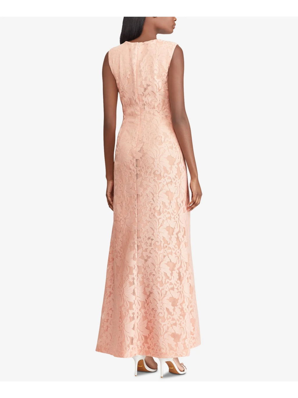 Pink Floral V Neck Maxi Evening Dress R2568