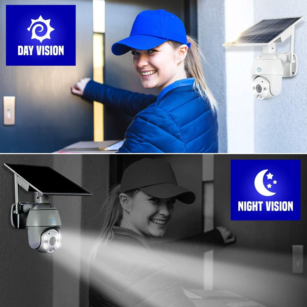 Outdoor Solar WiFi Security Camera with 6 x 18650 Batteries V778