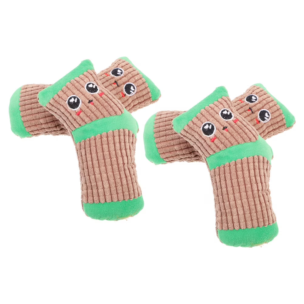 2 Pairs Plush Dog Teething Socks M140