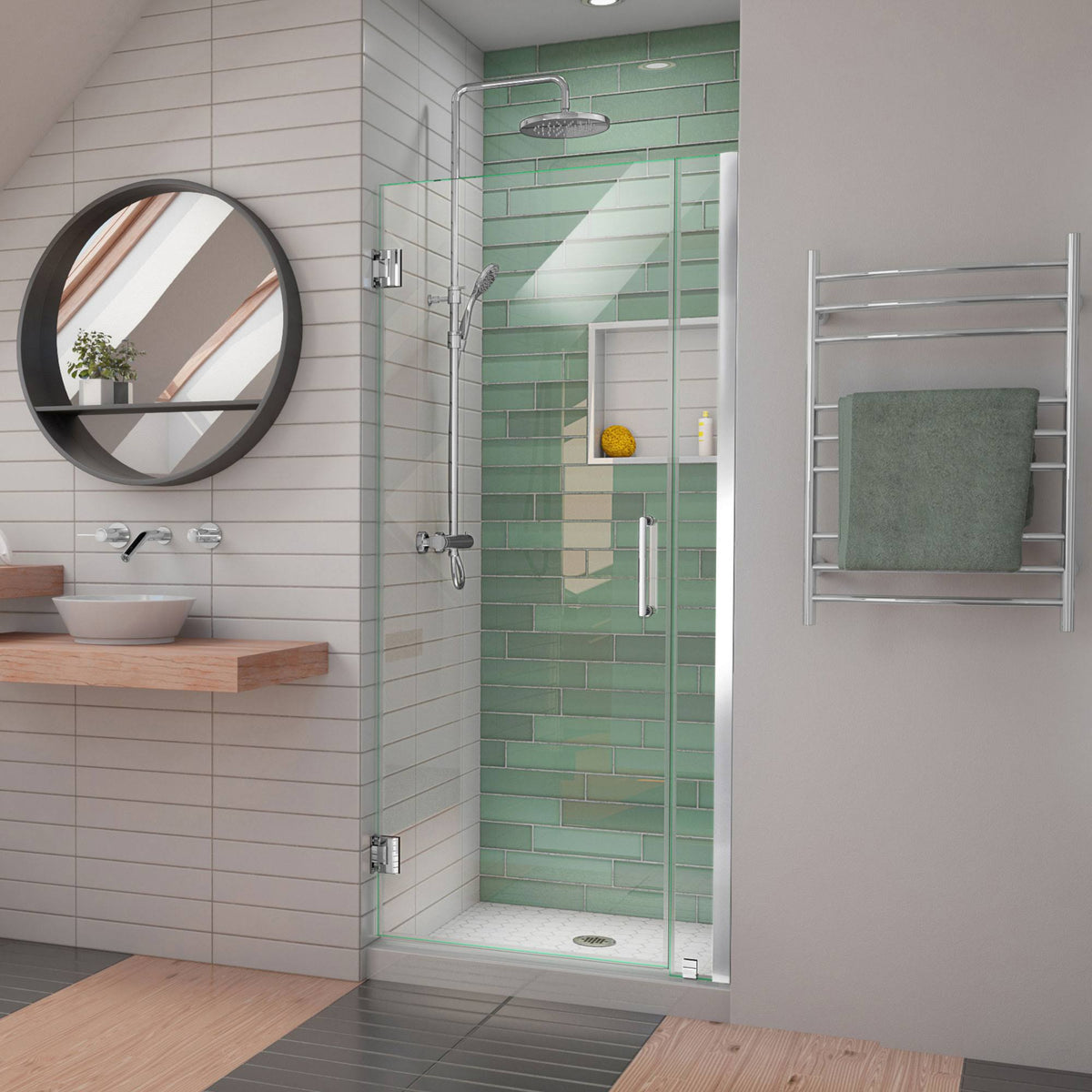 Frameless Hinged Shower Door in Chrome O188980