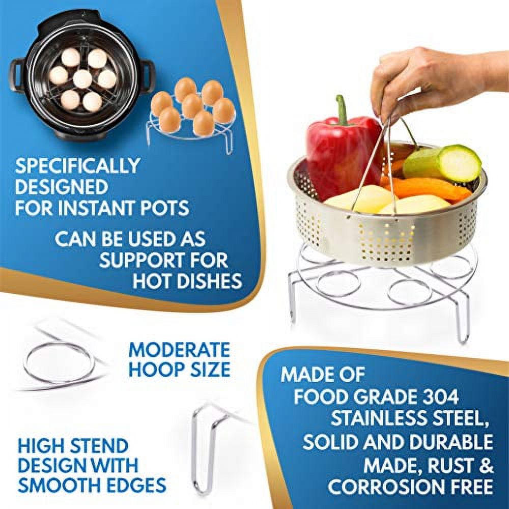 Pressure Cooker Accessories Set with Steamer Basket, Springform Pan, Silicone Gloves, Egg Bites Mold, Kitchen Tongs K315
