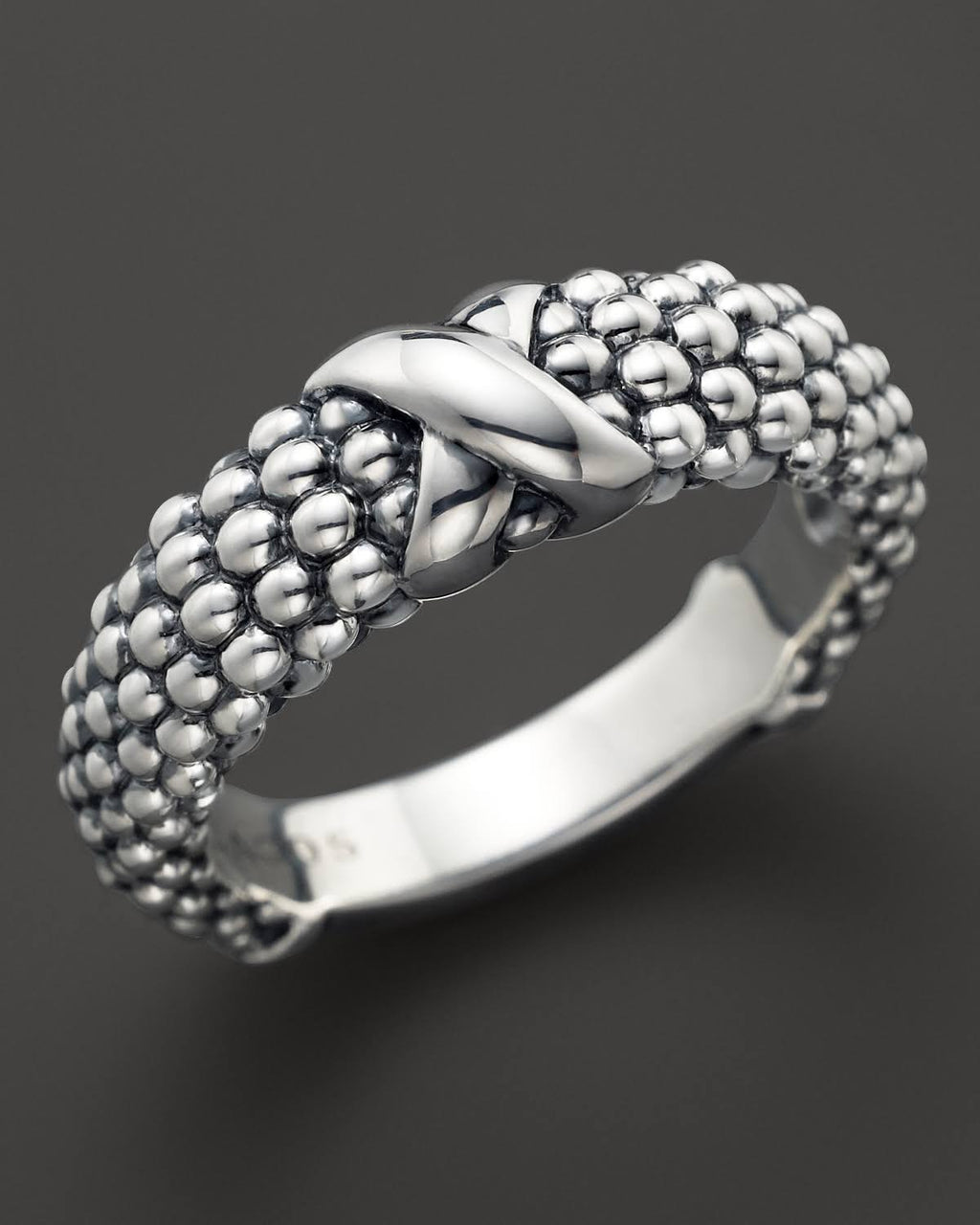 Silver Caviar Band Ring U456735