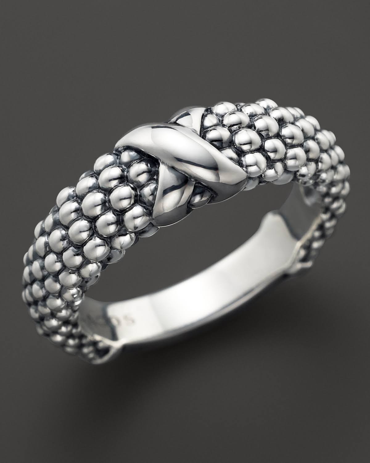 Silver Caviar Band Ring U456735
