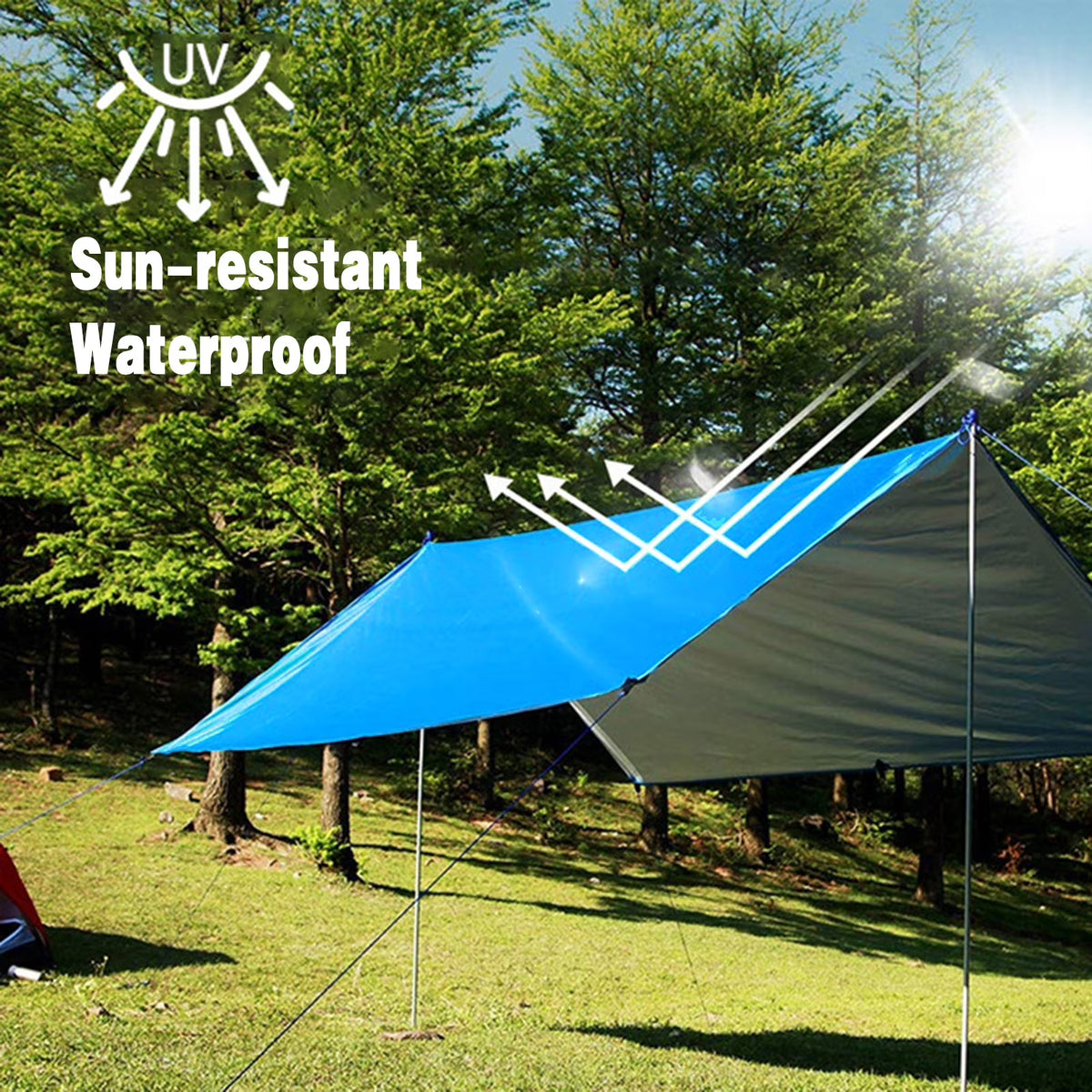 Waterproof Camping Tarp Hammock Sunshade Tent Rain Shelter Lightweight Canopy F4565