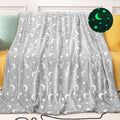 Glow in The Dark Plush Fleece Throw Blanket 60x70 inches Grey R56578