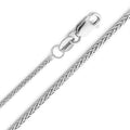 14k White Gold Wheat Chain Necklace 24 inch D4281