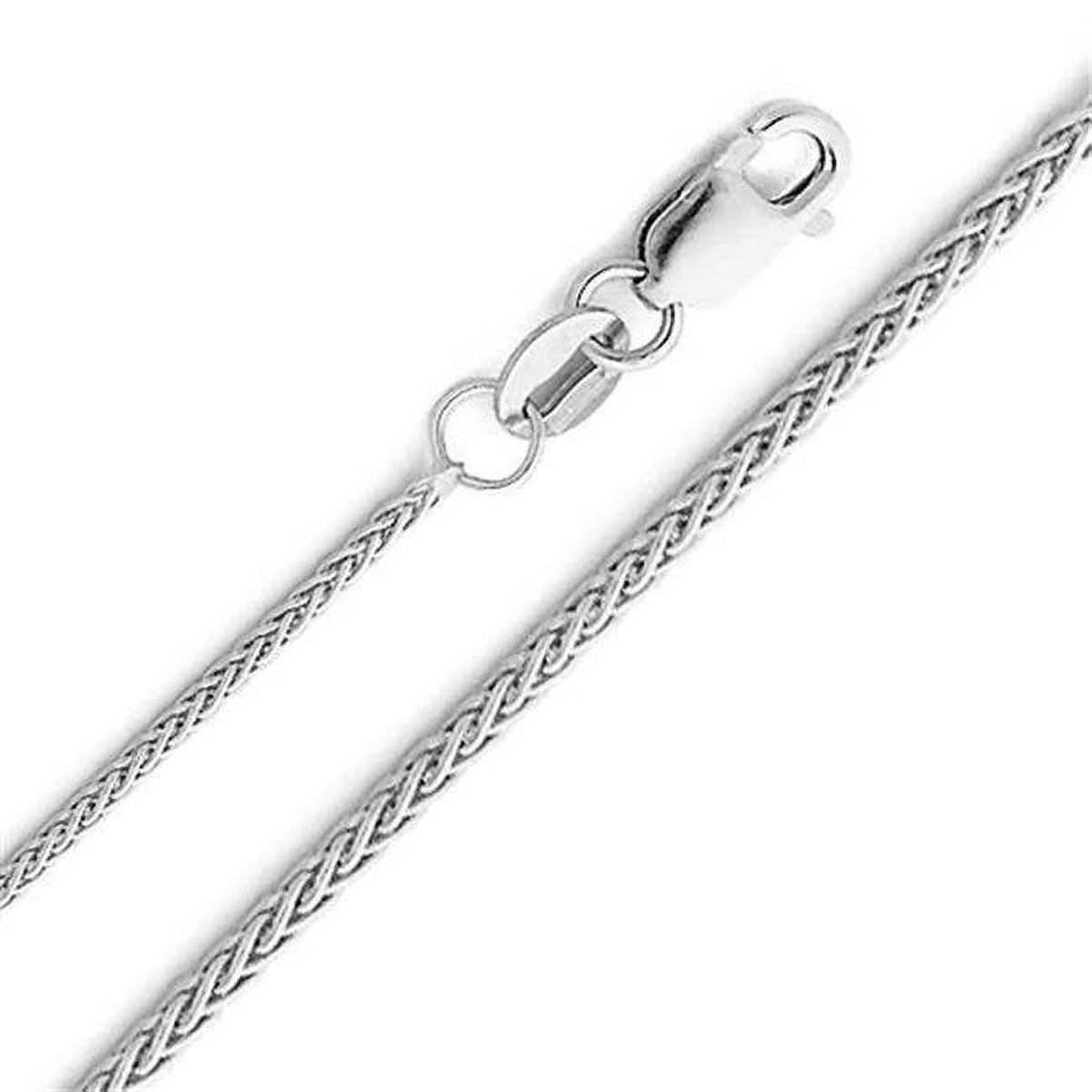 14k White Gold Wheat Chain Necklace 24 inch D4281