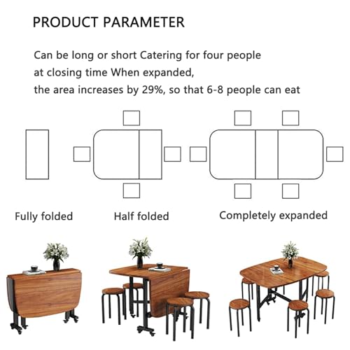 Brown Extendable Dining Table with Wheels L349438