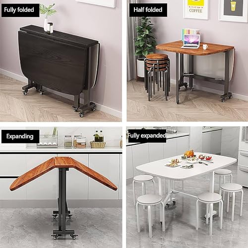 Brown Extendable Dining Table with Wheels L349438
