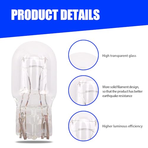 10 Car Brake Lights, 5W Double-wire Vehicle Turn Signal Tail Light Replacements, Universal Waterproof Automotive Lighting Accessories (White Light) C576