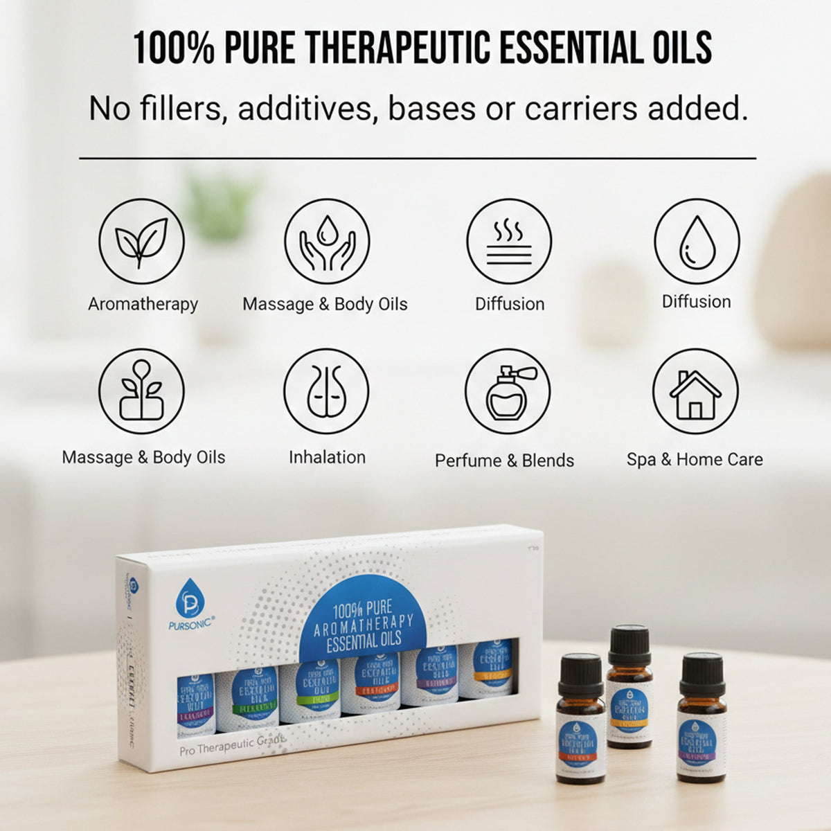 6 Pack of 100% Pure Essential Aromatherapy Oils