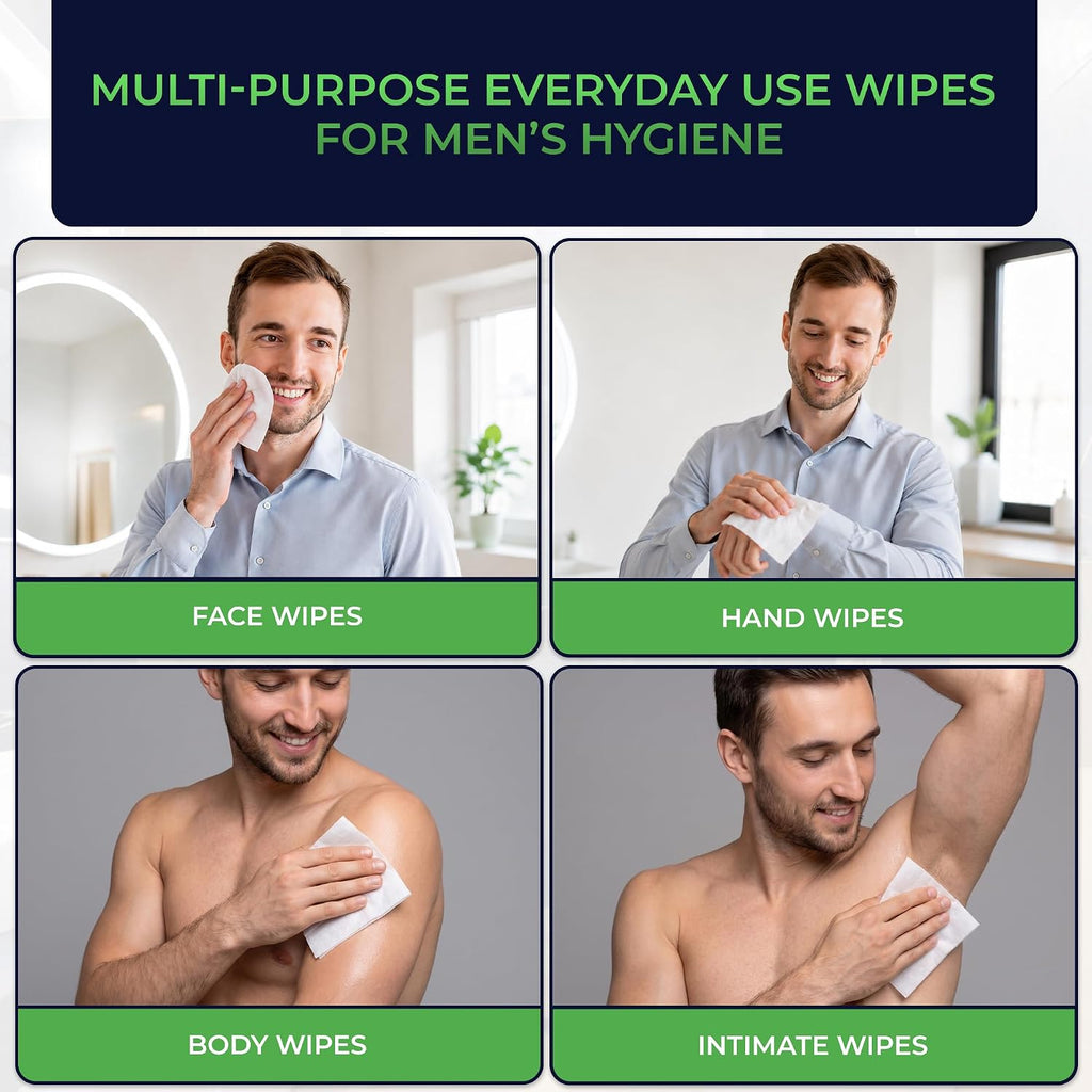 12 Pack of Flushable Man Wipes (1200 Mint Scented Wipes)