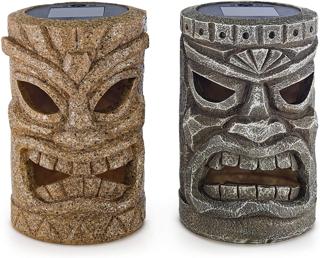 Tribal Tiki Solar Powered Flickering Led Outdoor Decor H215314