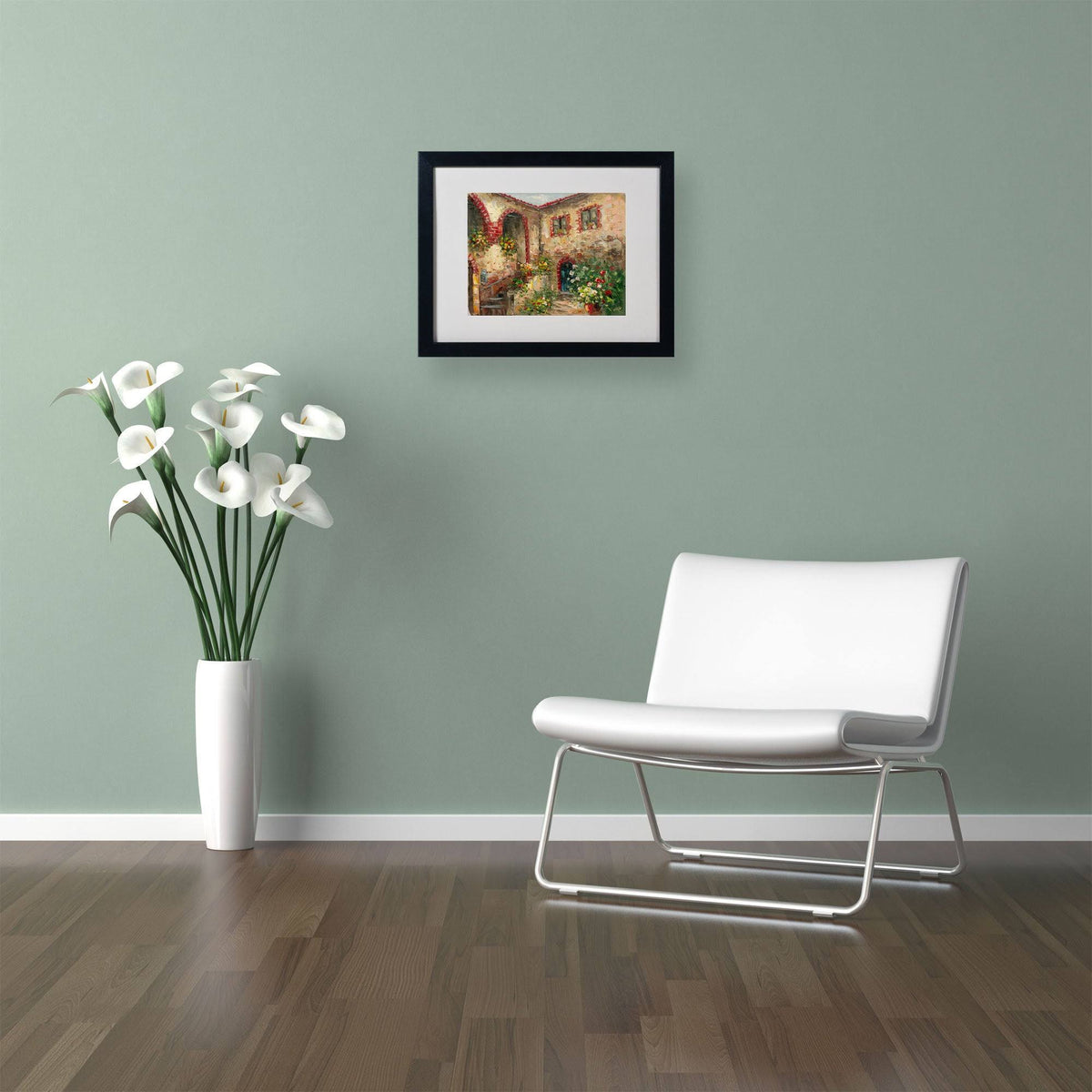 White Matte with Black Frame Courtyard Art A493817