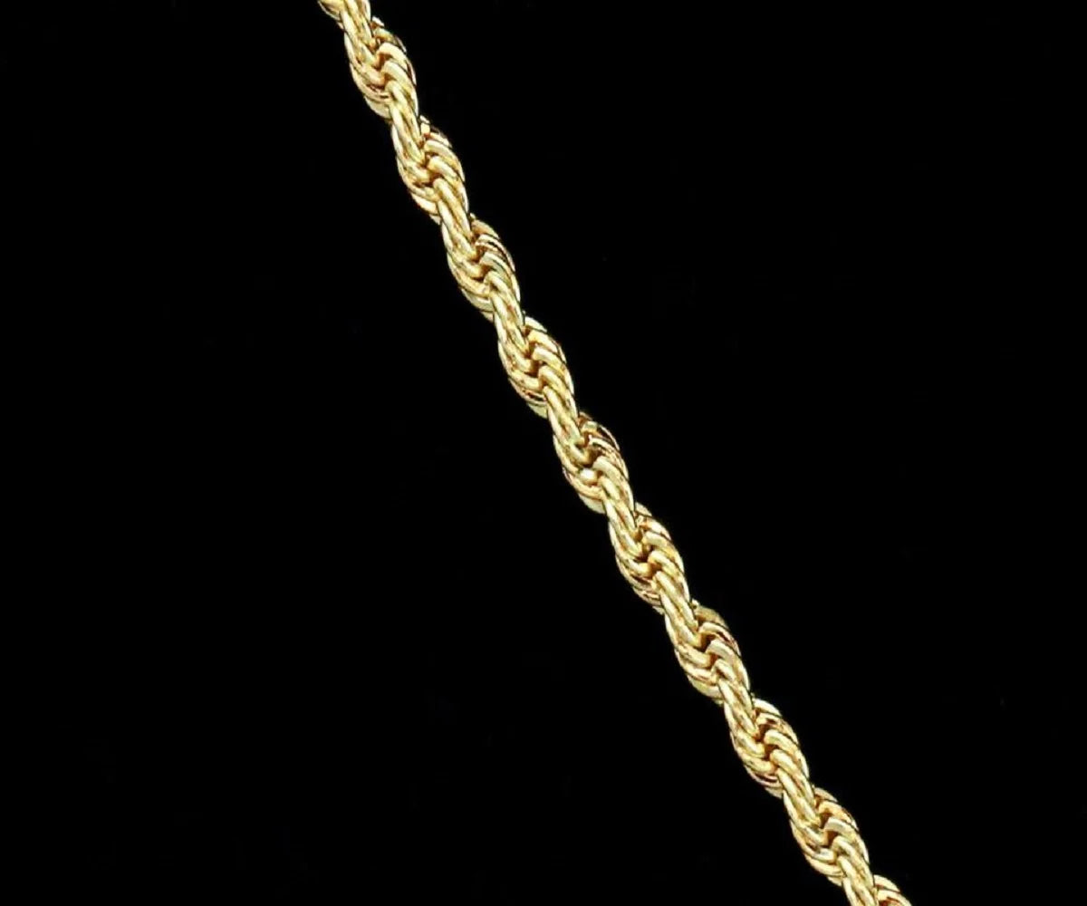 14K Bonded Gold Rope Chain Necklace with Horse Charm and Gift Box/Bag U207198