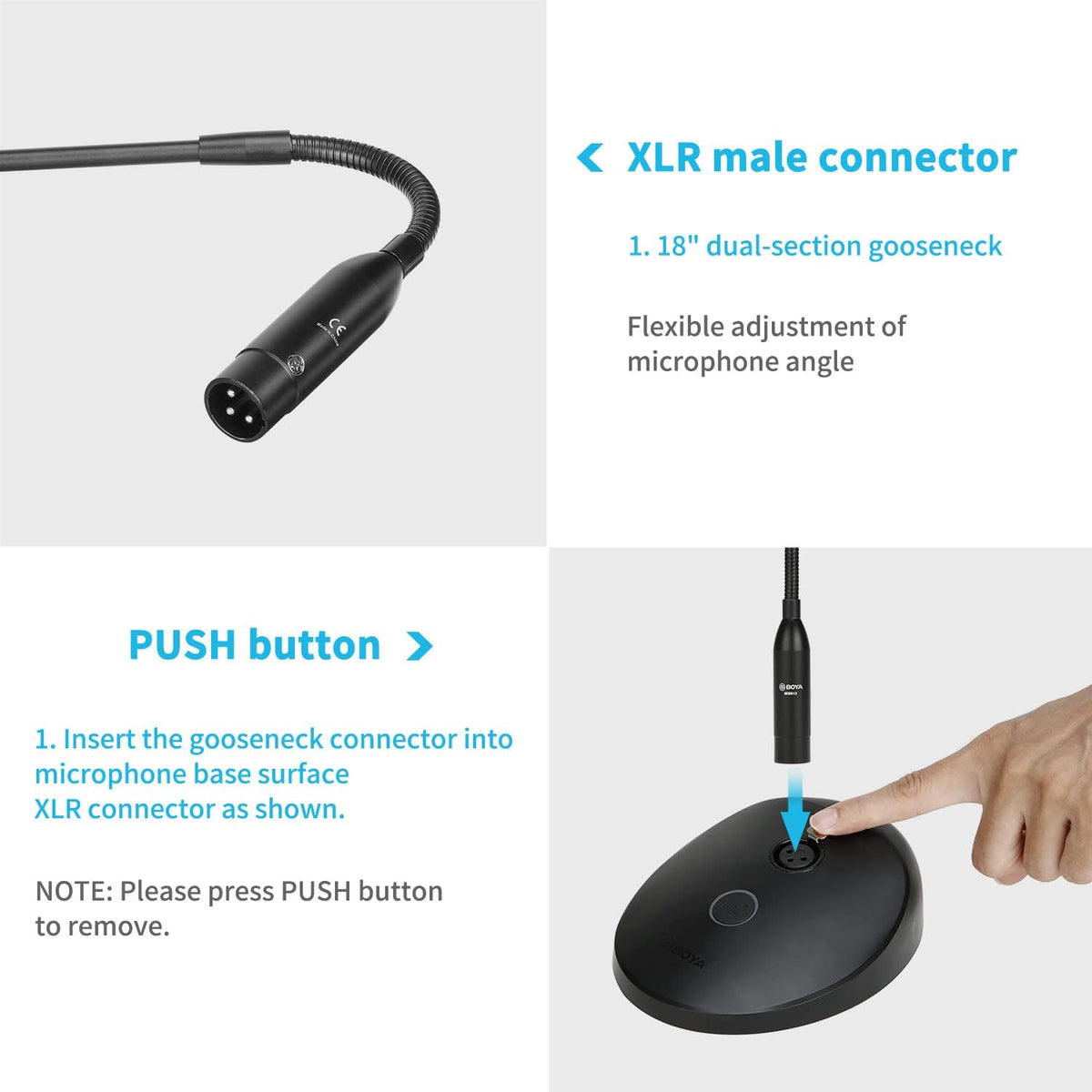 Desktop Gooseneck Condenser Microphone 18" with Mute Button LED Indicator XLR Mic C62939