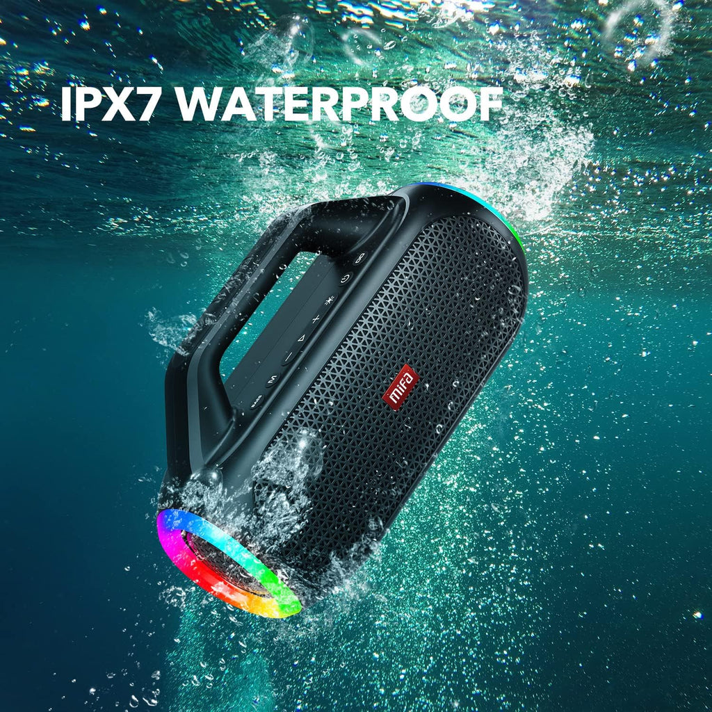 Portable Bluetooth Speaker with 2 Subwoofers, 2 Tweeters, LED Light, IPX7 Waterproof, 24H Playtime, 60W T678495