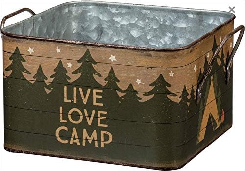 Rustic Square Metal Bins, Set of 2 Y5555