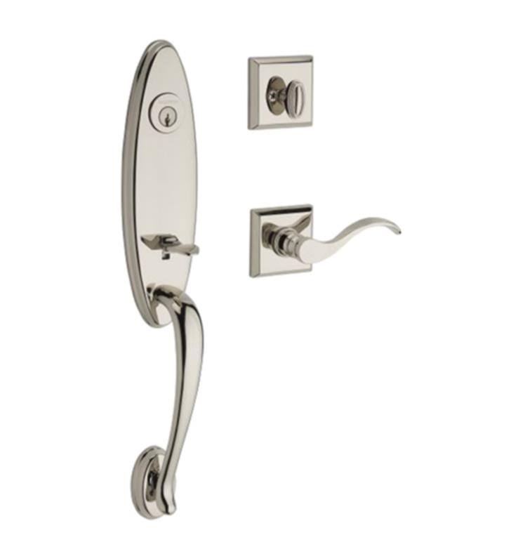 Single Cylinder Handleset Right Hand Curve Lever and Square Rose H95186