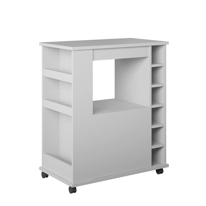 Wooden Kitchen Cart in Dove Gray N2479