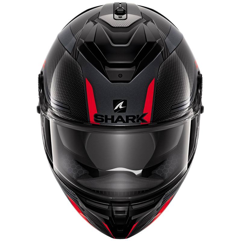Carbon Anthracite Red Motorcycle Helmet O4086