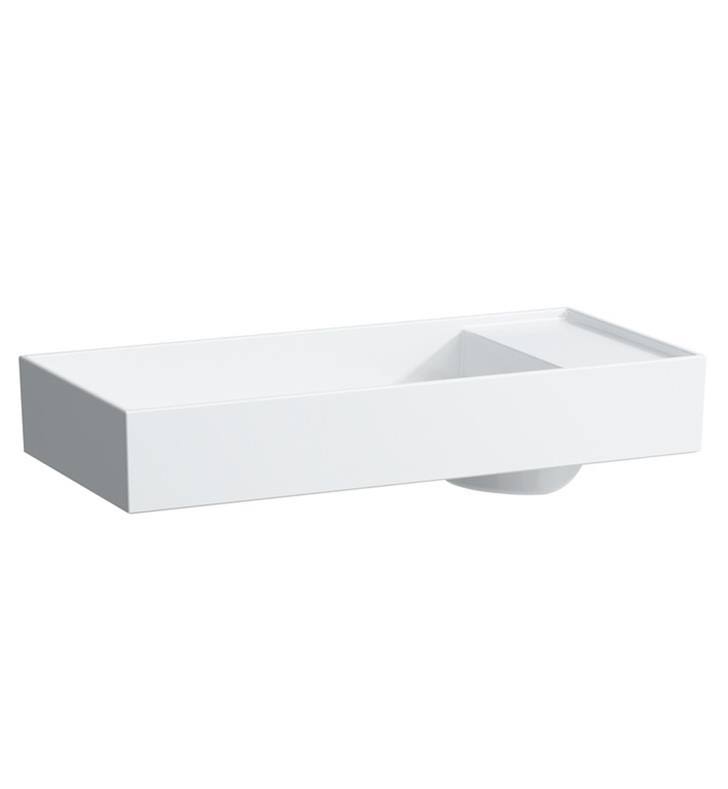White Rectangular Wall Mount Bathroom Sink with One Tap Hole R13706