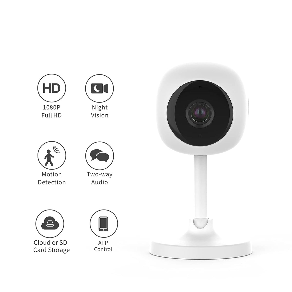 4 Piece Wireless Home Security System Kit with Door Window Sensor, WiFi Indoor Camera, Smart Hub, PIR Motion Detector M1336