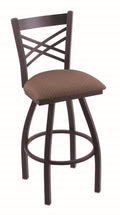 Black Wrinkle Swivel Stool with Axis Willow Seat T980