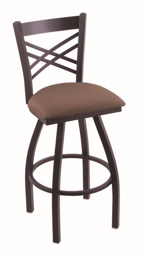 Black Wrinkle Swivel Stool with Axis Willow Seat T980