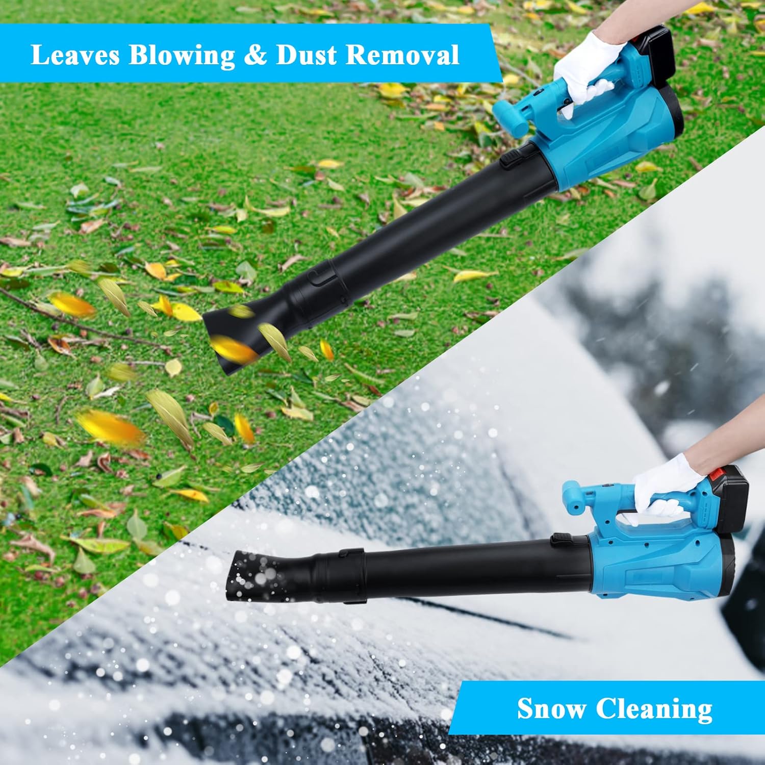 Cordless Handheld Leaf Blower with 4.0Ah Battery & Charger, 6-Speed Dial, Pack of 2 M6976