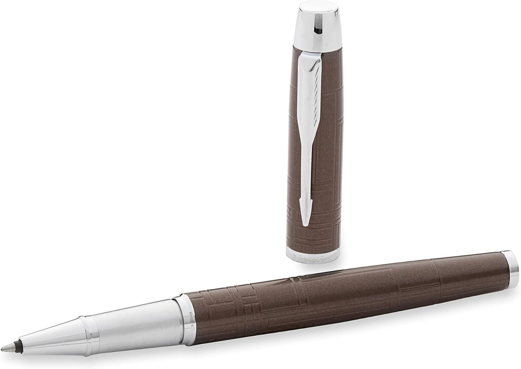 Brown Metallic Rollerball Pen with Fine Black Refill, Pack of 2 Y14588