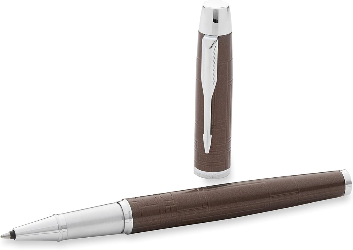 Brown Metallic Rollerball Pen with Fine Black Refill, Pack of 2 Y14588