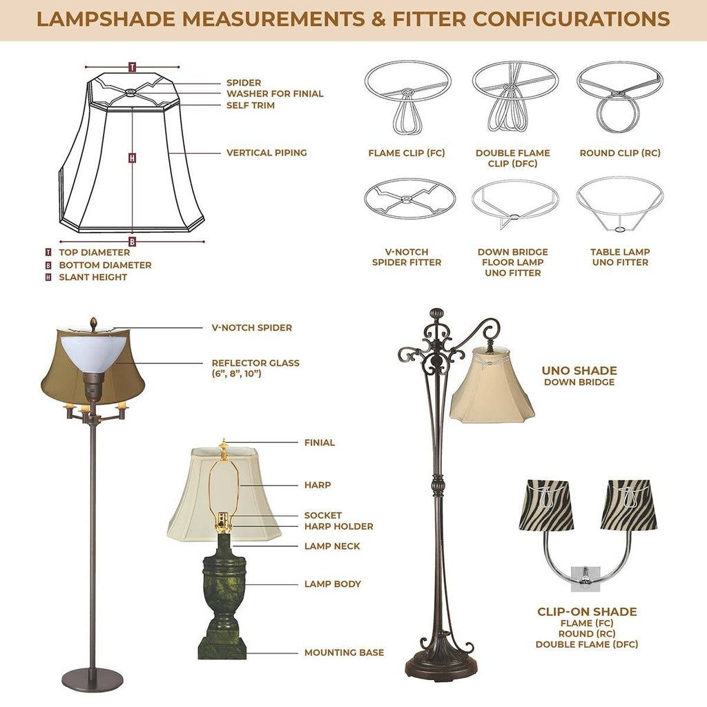 Beige 10x22 x 18x22 x 13x22 Set of 2 Lamp Shade P76070