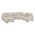 Cream 2-Piece Fabric Sectional with Accent Pillows C450030
