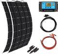 2pcs 100w Monocrystalline Flexible Solar Panel 200W 12V Kit with 20A Controller PV Connector U926417