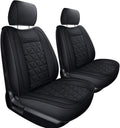Black & Blue Water Proof Faux Leather Full Set Seat Covers K551373