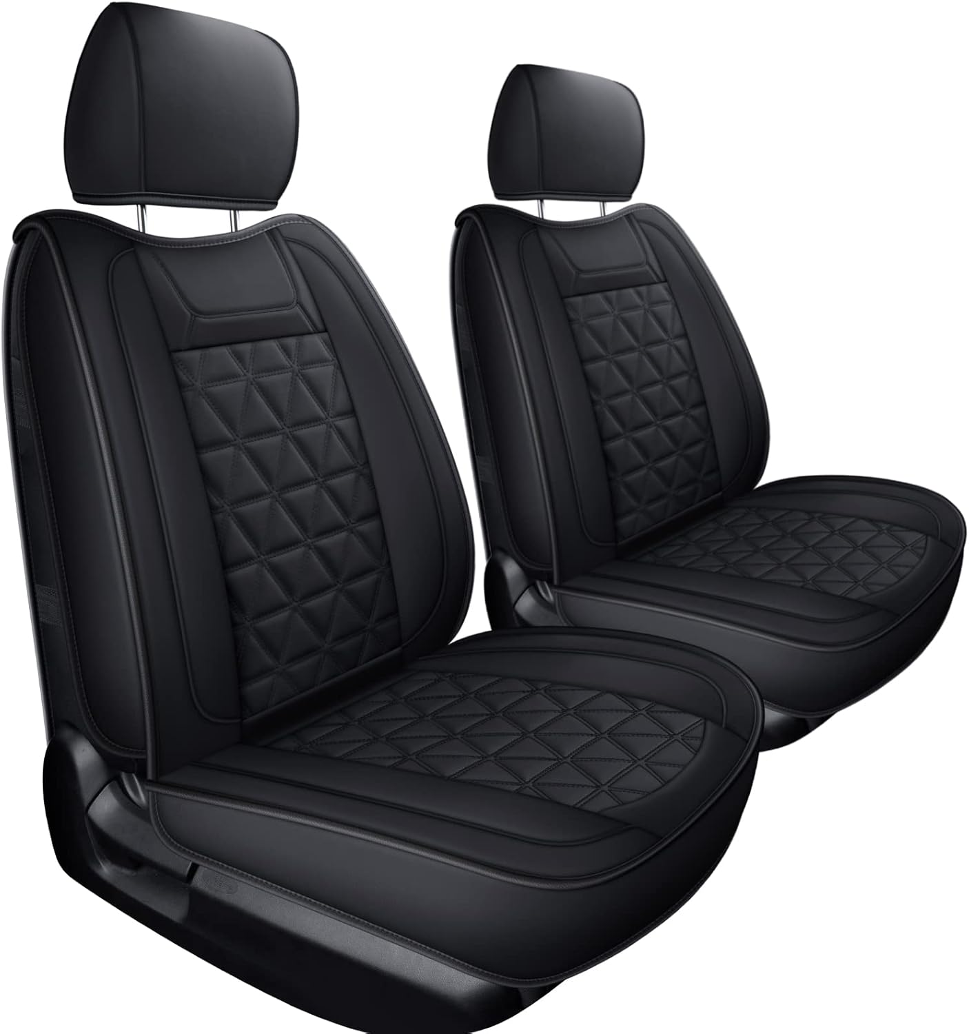 Black & Blue Water Proof Faux Leather Full Set Seat Covers K551373