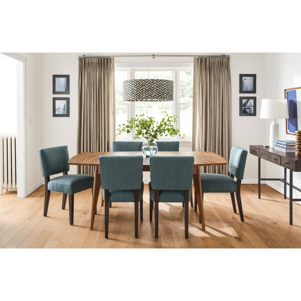 Modern Georgia Side Chair in Conley Graphite with Charcoal Legs Grey N5444