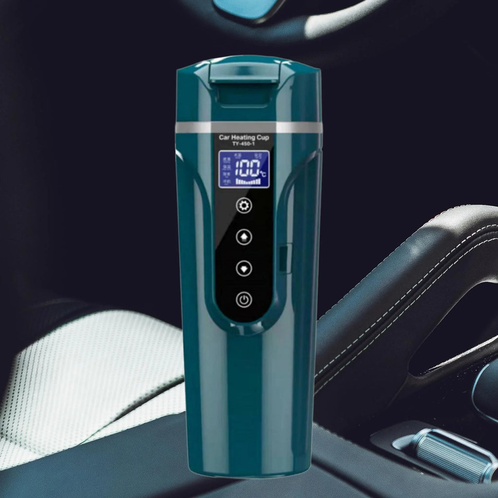 Green Car Heating Cup Water Boiler with LCD Display V1513