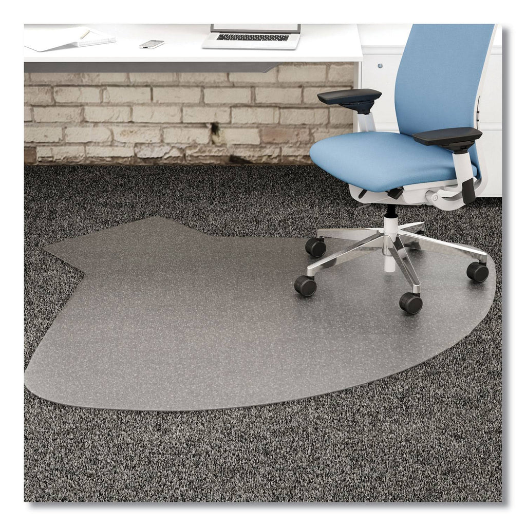 Clear L-Shape Chair Mat for Medium Pile Carpet L2814
