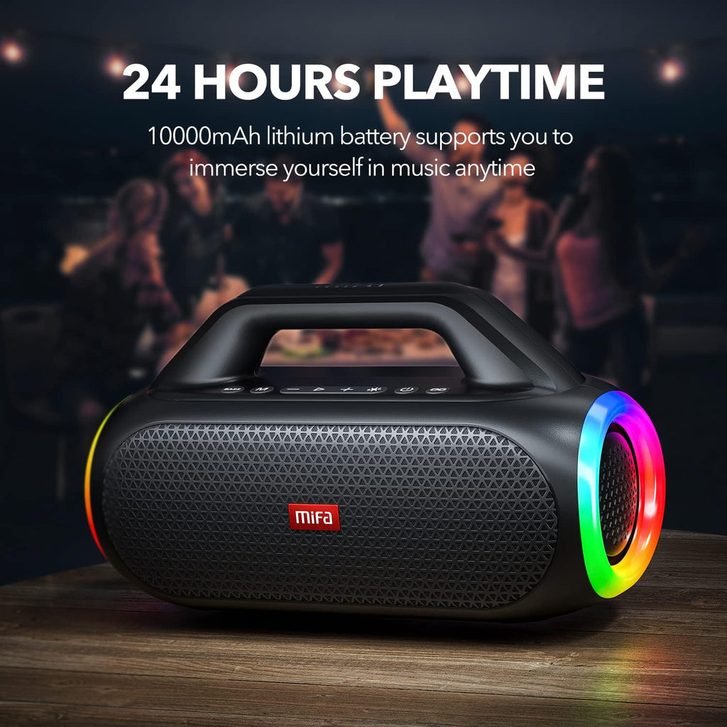 Portable Bluetooth Speaker with 2 Subwoofers, 2 Tweeters, LED Light, IPX7 Waterproof, 24H Playtime, 60W T678495