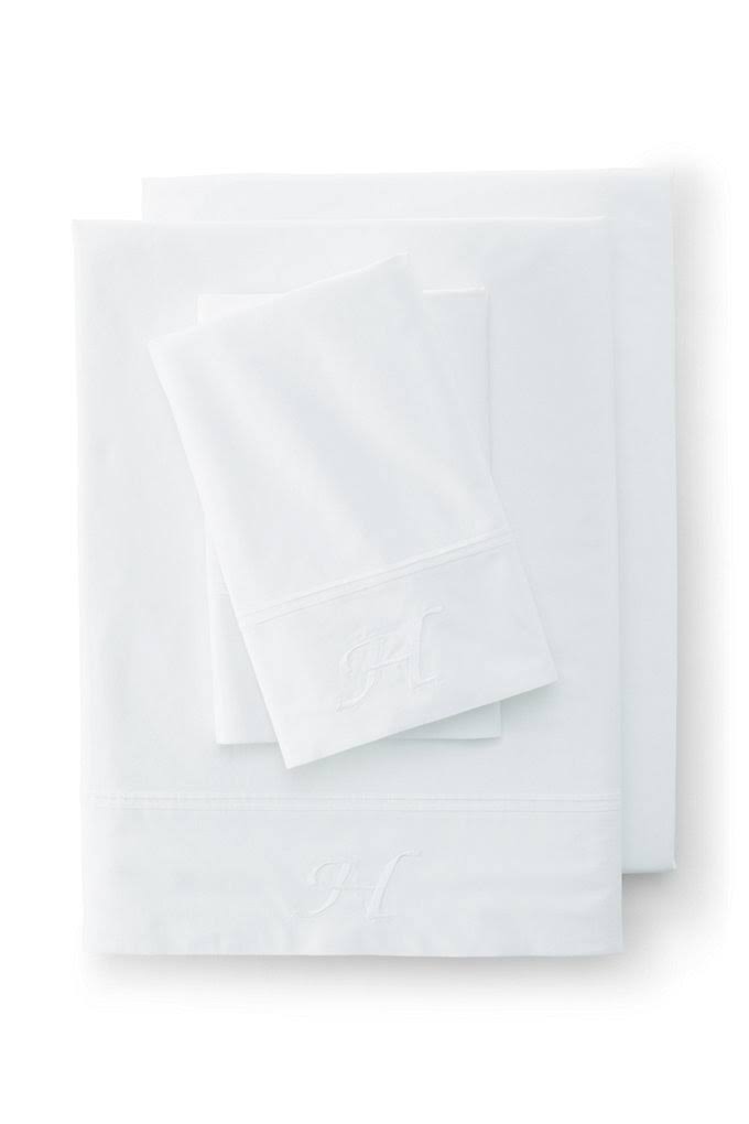 White Cotton Percale Pintuck Sheets W205