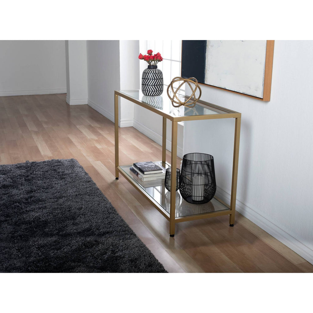 Gold Glass Console Table N24807