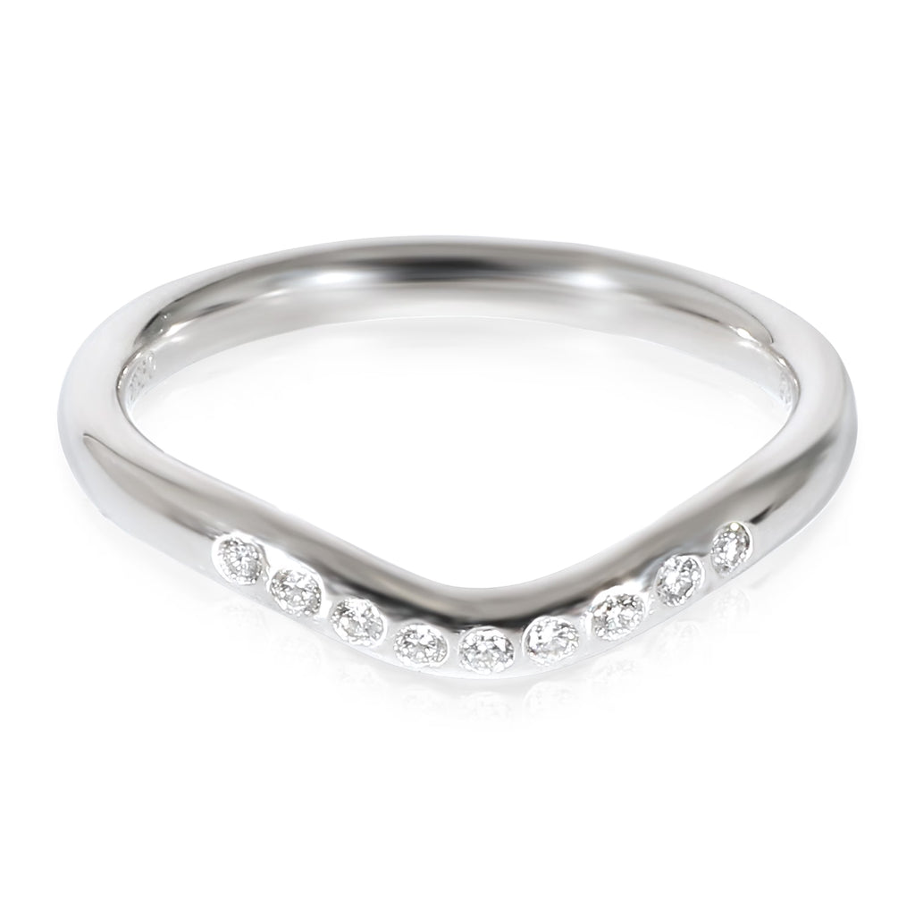 Platinum Curved Wedding Band 0.07 CTW A11044